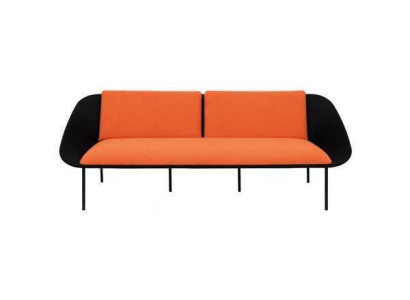Black-Orange Three-Seater Luxury 3-Seater Upholstery Couch Textile 3-seater new